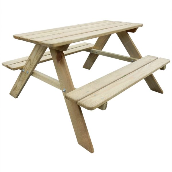 Mesa de piquenique infantil 89 x 89,6 x 50,8 cm em pinho