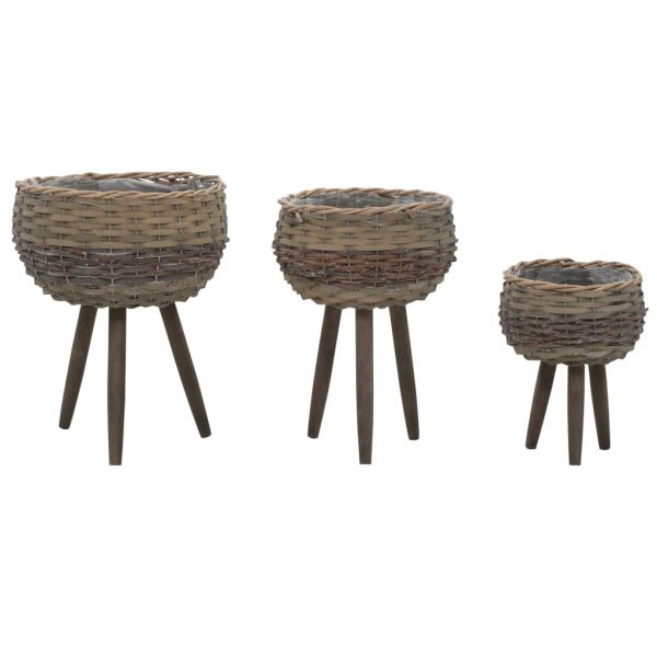 Vasos 3 pcs vime com revestimento a PE