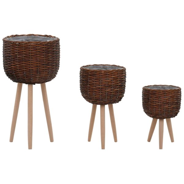 Vasos 3 pcs vime com revestimento a PE