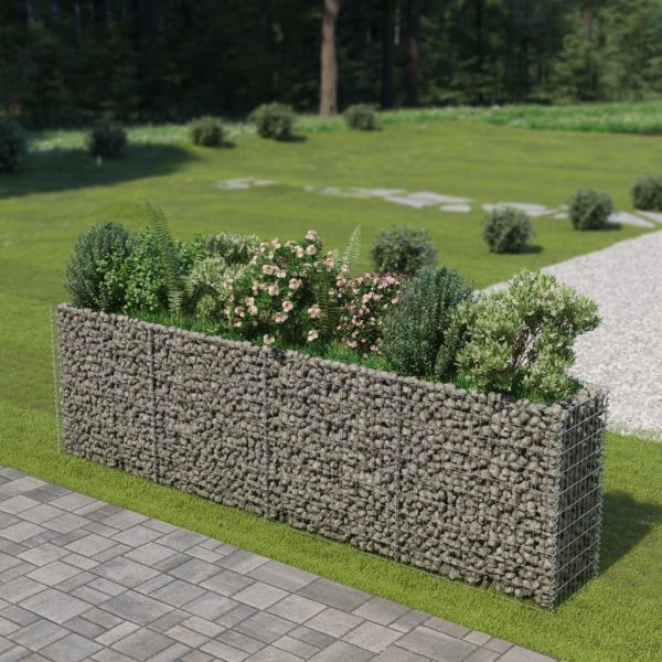 Canteiro elevado/cesto gabião 360x50x100 cm aço galvanizado