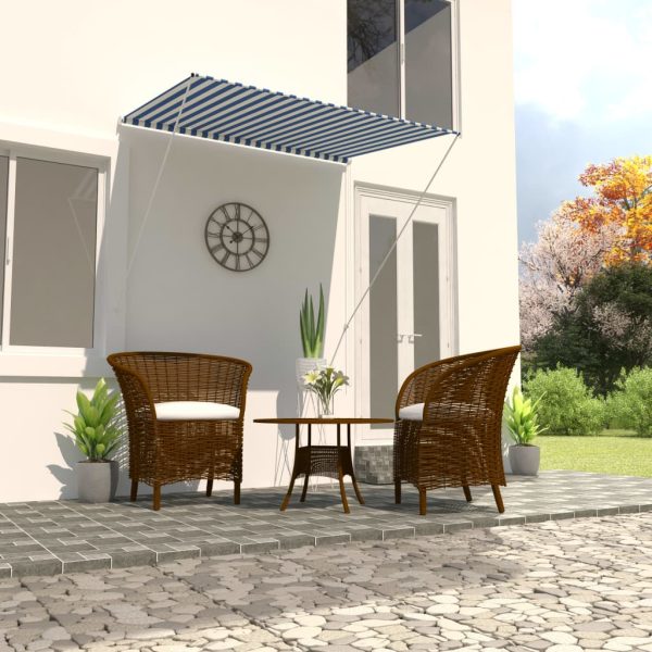 Toldo retrátil 150x150 cm azul e branco
