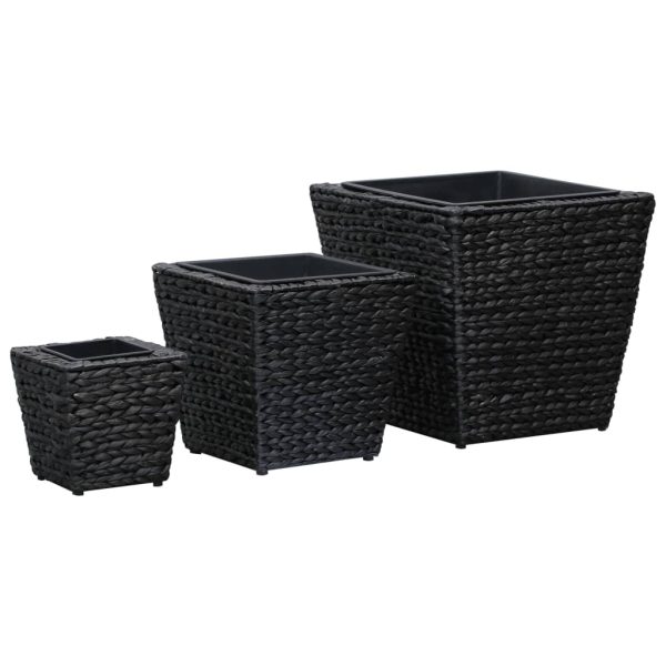 Floreiras elevadas para jardim 3 pcs jacinto de água preto