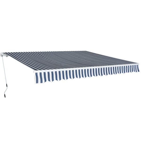 vidaXL Toldo dobrável manual 400 cm azul e branco