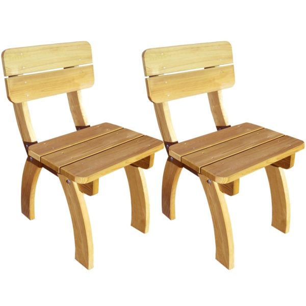 Cadeiras de jardim, 2 pcs, madeira de pinho impregnada