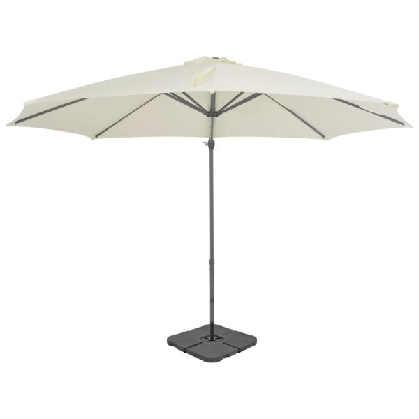 Guarda-sol de exterior com base portátil cor areia