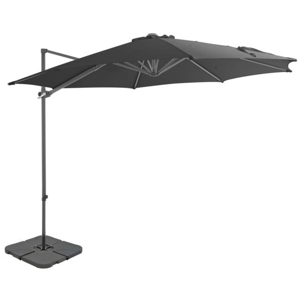Guarda-sol de exterior com base portátil antracite