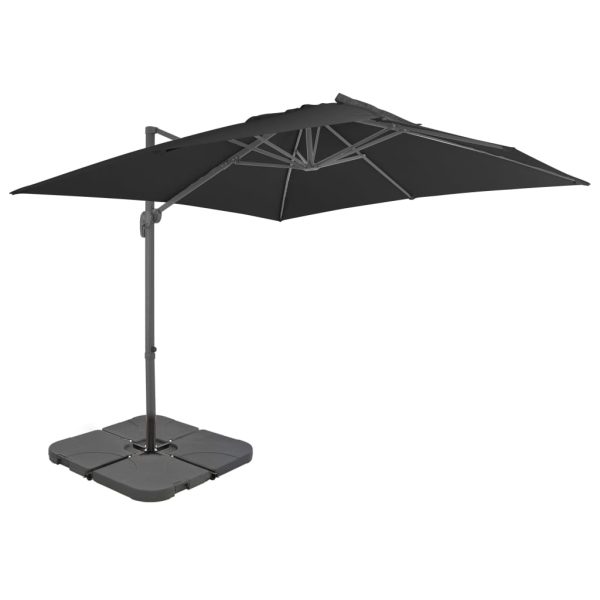 Guarda-sol de exterior com base portátil antracite