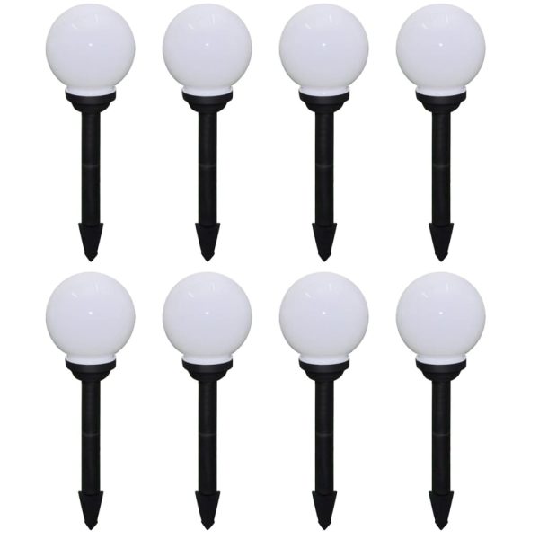Candeeiros de exterior 8 pcs LED 15 cm com estacas de enterrar