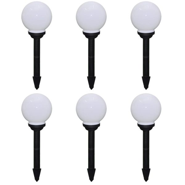 Candeeiros de exterior 6 pcs LED 20 cm com estacas de enterrar
