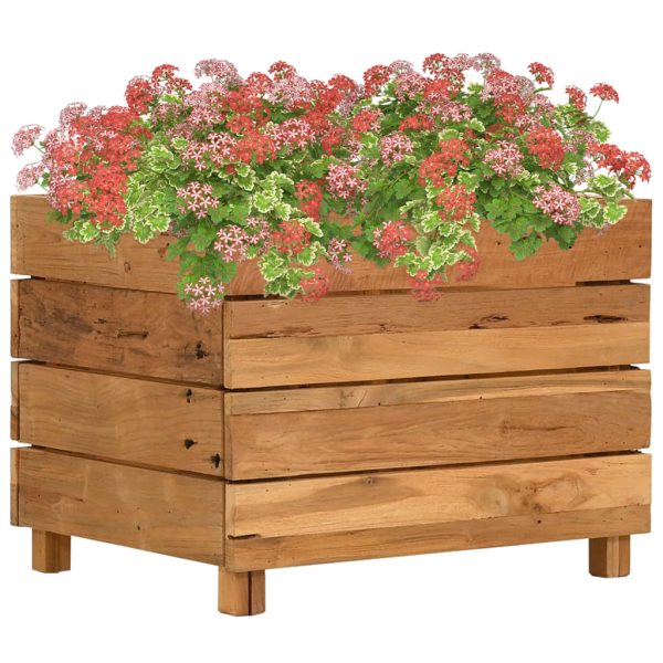 Vaso/floreira 50x40x38 cm teca reciclada e aço