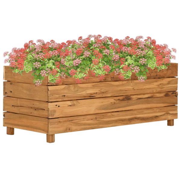 Floreira 100x40x38 cm teca reciclada e aço