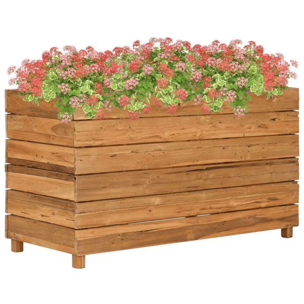 Floreira 100x40x55 cm teca reciclada e aço