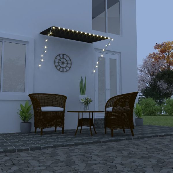 Toldo retrátil com LED 200x150 cm antracite