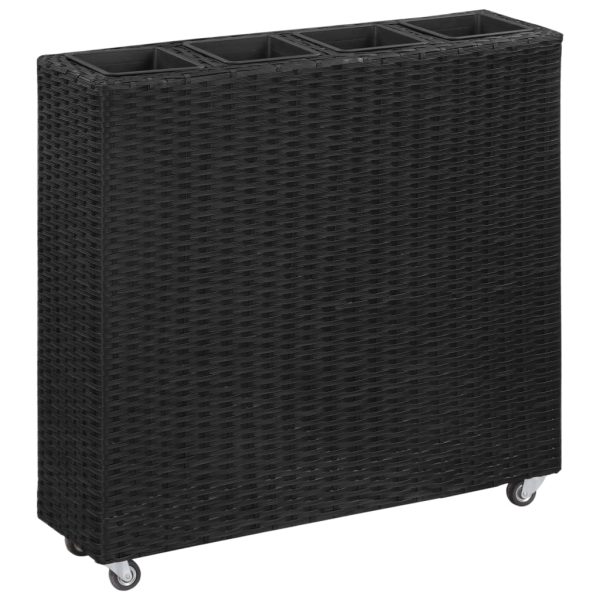 Floreira com 4 vasos 80x22x79 cm vime PE preto
