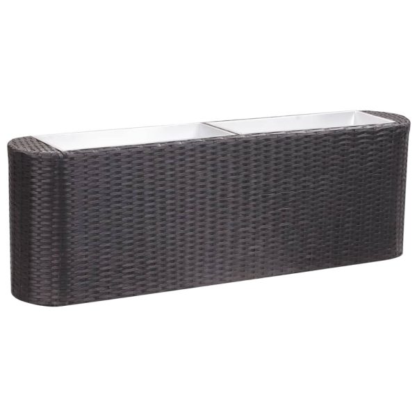 Floreira de jardim 120x24x40 cm vime PE preto