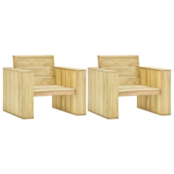 Cadeiras de jardim 2 pcs 89x76x76cm madeira de pinho impregnada