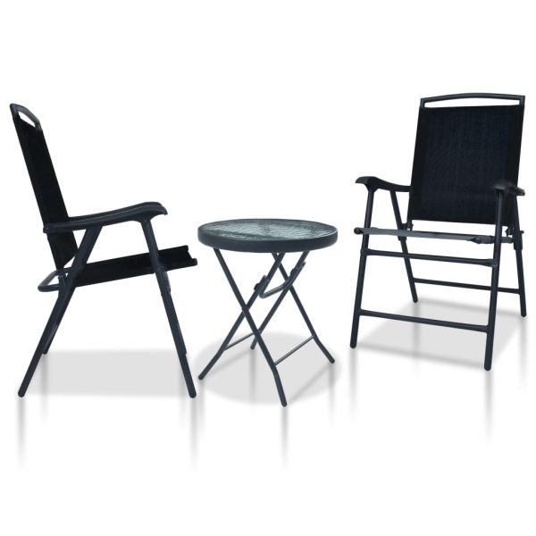 3 pcs conjunto bistrô aço preto