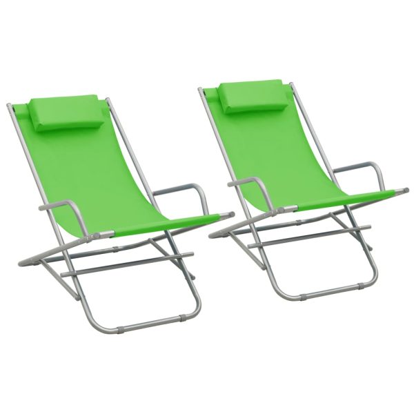 Cadeiras de baloiço 2 pcs aço verde