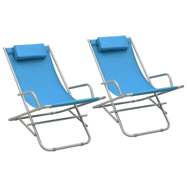 Cadeiras de baloiço 2 pcs aço azul