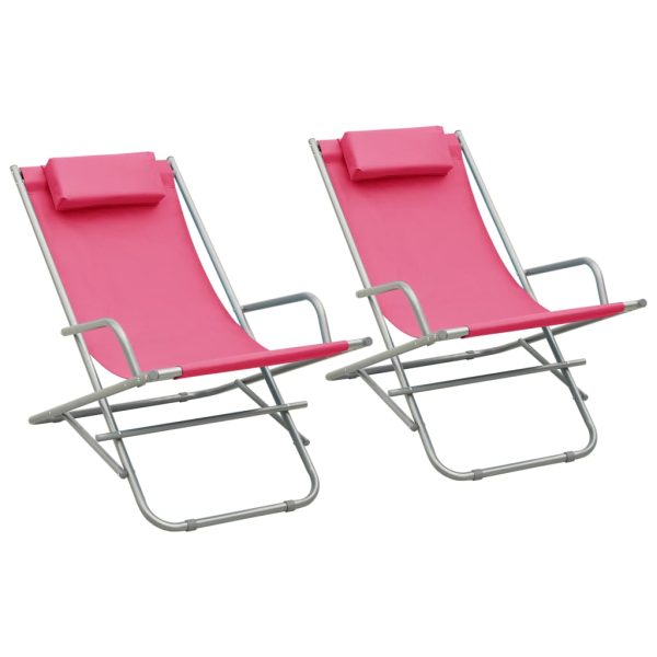 Cadeiras de baloiço 2 pcs aço rosa