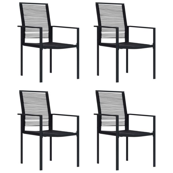 Cadeiras de jardim 4 pcs vime de PVC preto