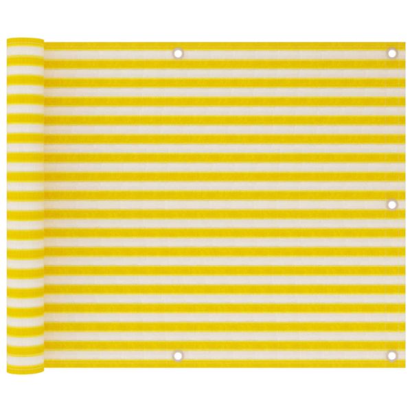 Tela de varanda 75x300 cm PEAD amarelo e branco