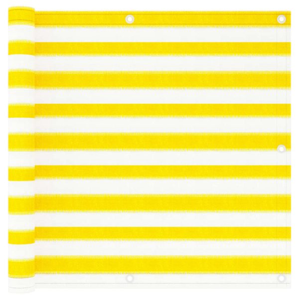 Tela de varanda 90x300 cm PEAD amarelo e branco
