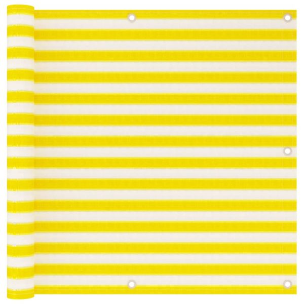 Tela de varanda 90x500 cm PEAD amarelo e branco