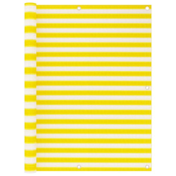 Tela de varanda 120x400 cm PEAD amarelo e branco
