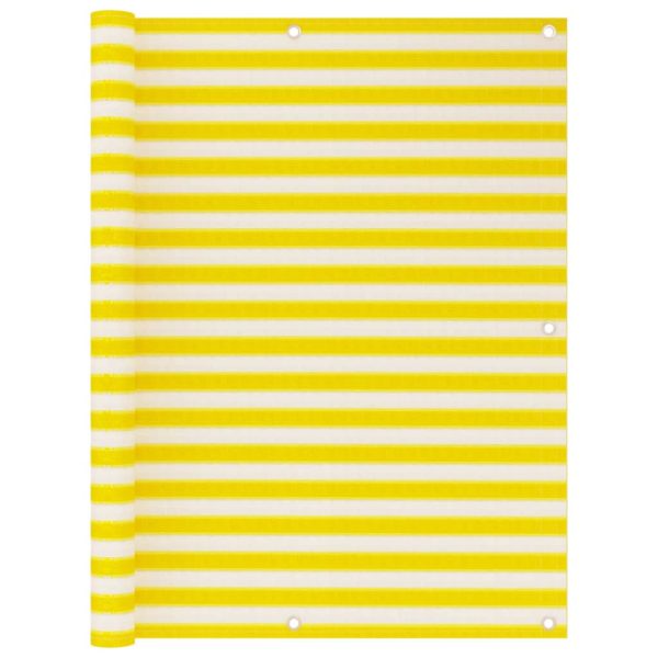 Tela de varanda 120x600 cm PEAD amarelo e branco