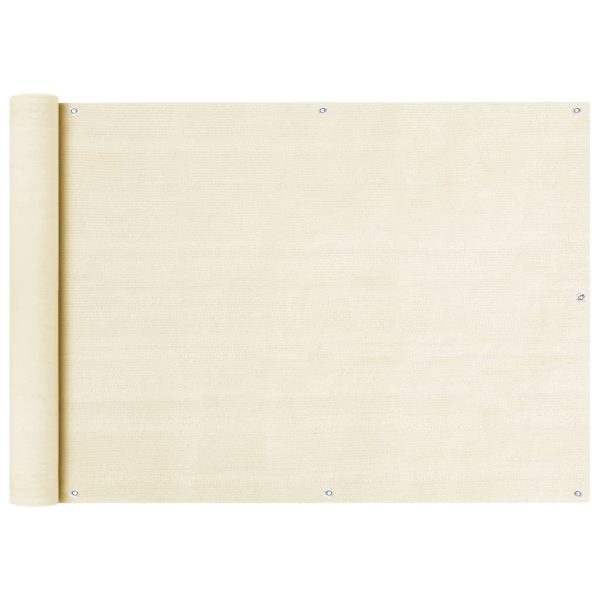 Tela de varanda 75x600 cm PEAD cor creme