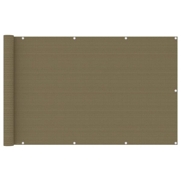 Tela de varanda 120x400 cm PEAD cor cinzento-acastanhado