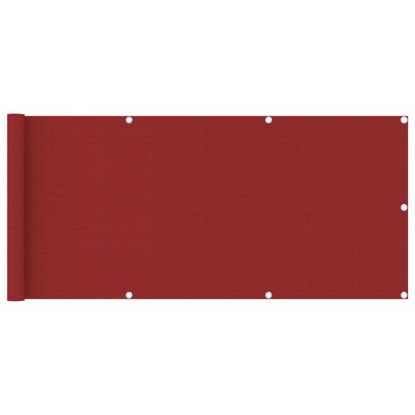 Tela varanda PEAD 75x400 cm vermelho
