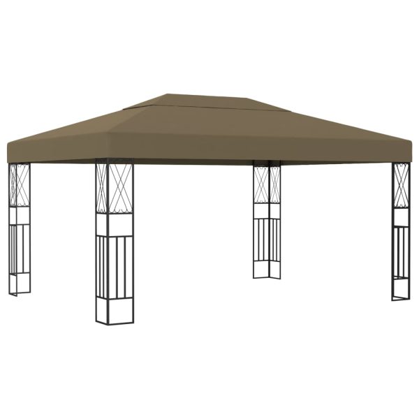 Gazebo 3x4 m tecido cinzento-acastanhado