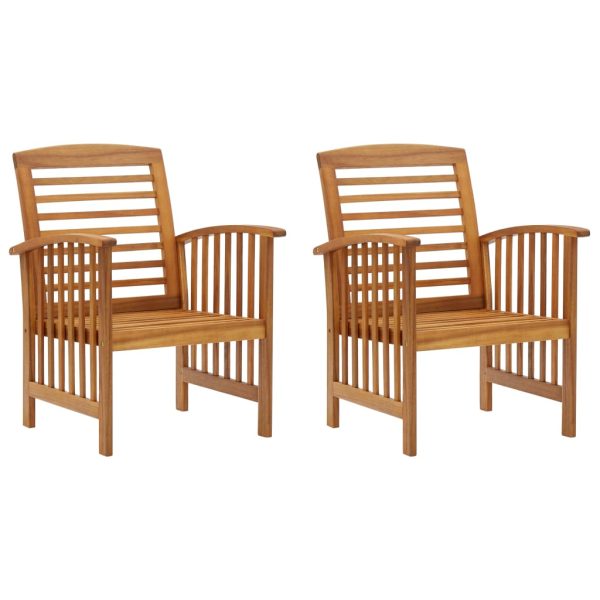 Cadeiras de jardim 2 pcs madeira acácia maciça