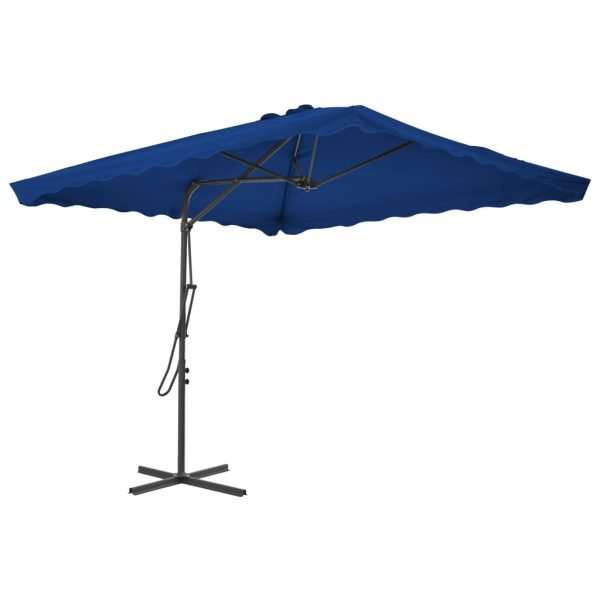 Guarda-sol de exterior c/ poste aço 250x250x230 cm azul