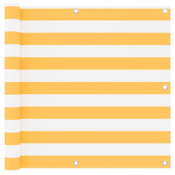 Tela de varanda 90x500 cm tecido Oxford branco e amarelo