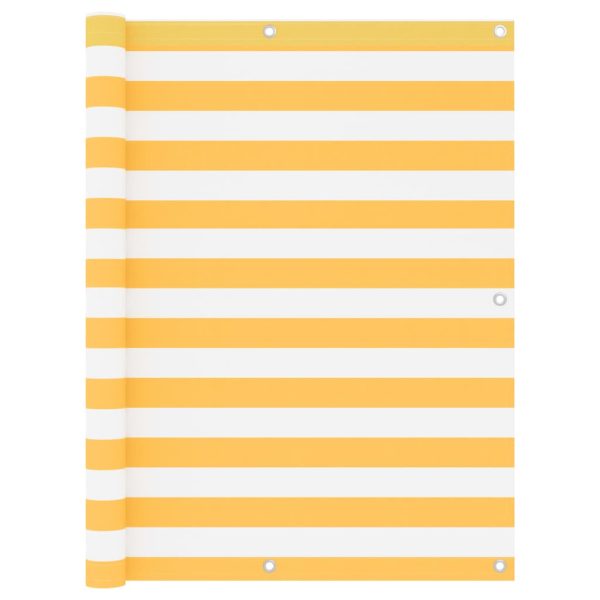 Tela de varanda 120x400 cm tecido Oxford branco e amarelo