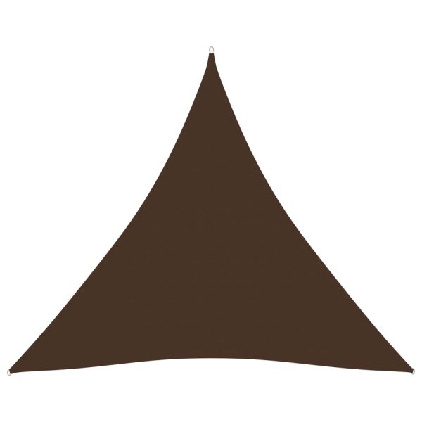 Para-sol estilo vela tecido oxford triangular 5x5x5 m castanho