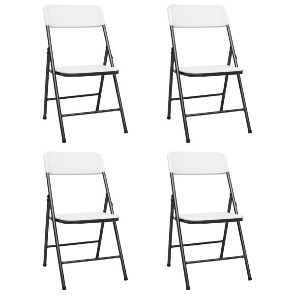 Cadeiras de jardim dobráveis 4 pcs PEAD branco
