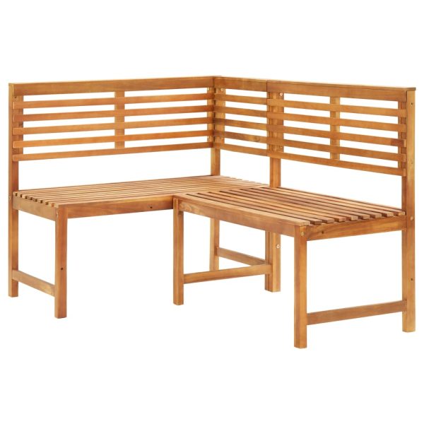 Banco de canto para jardim 140 cm madeira de acácia maciça