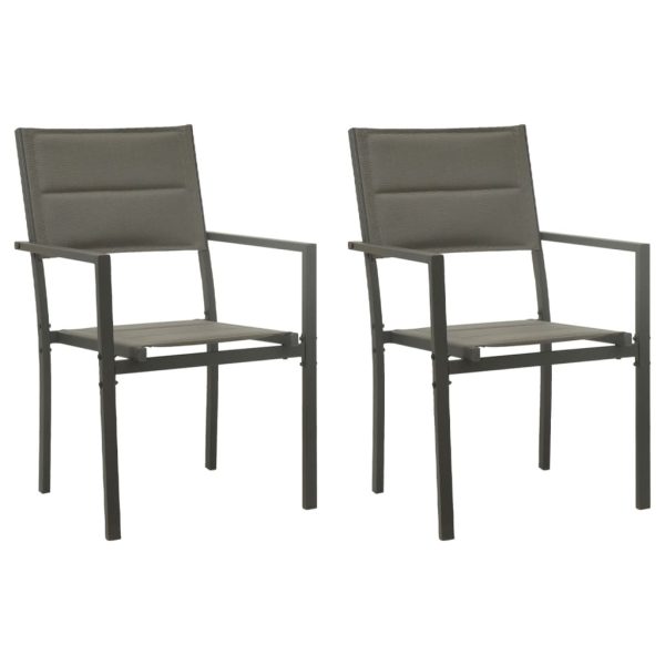 Cadeiras de jardim 2 pcs textilene e aço cinzento/antracite