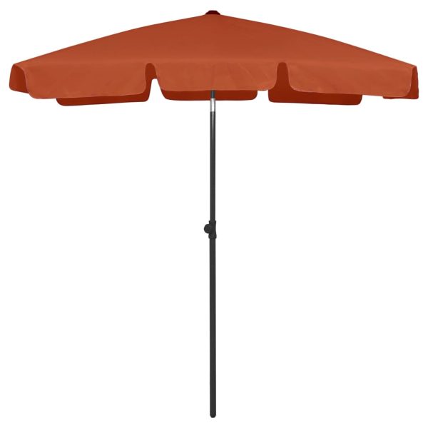 Guarda-sol de praia 180x120 cm terracota