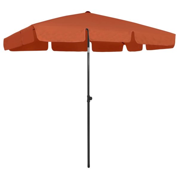 Guarda-sol de praia 200x125 cm terracota