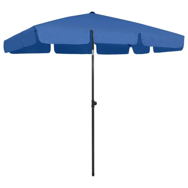 Guarda-sol de praia 200x125 cm azul-ciano