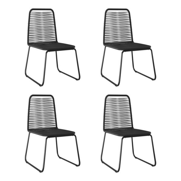 Cadeiras para jardim 4 pcs vime PE preto