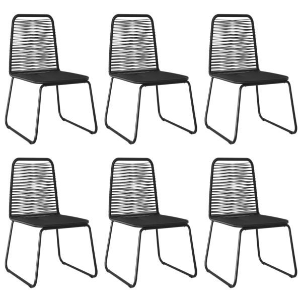 Cadeiras para jardim 6 pcs vime PE preto