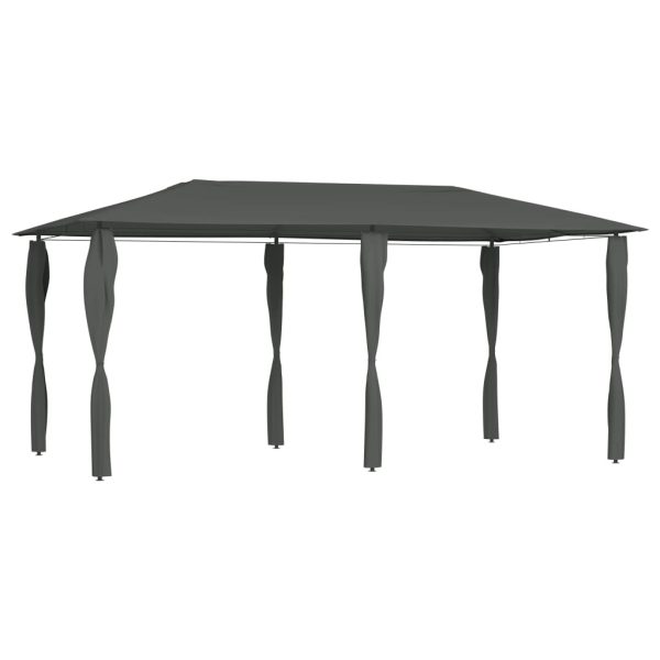 Gazebo 3x6x2,6 m com capas para postes 160 g/m² antracite