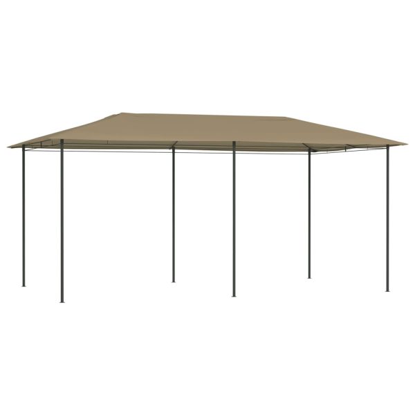 Gazebo 3x6x2,6 m 160 g/m² cinzento-acastanhado