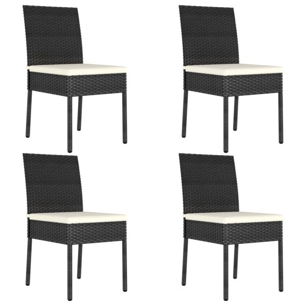 Cadeiras de jantar para jardim 4 pcs vime PE preto